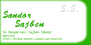 sandor sajben business card